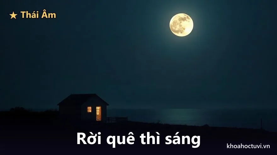 Thái Âm thủ cung Thiên Di — Nguyệt tinh nhập dịch mã cung: vầng trăng chỉ tỏ khi rời mái nhà