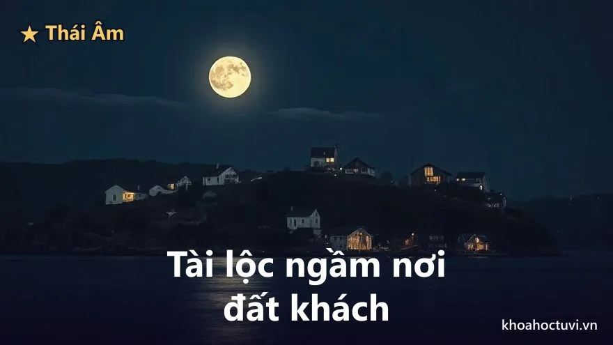 Thái Âm thủ cung Thiên Di — Tài lộc ngầm & quý nhân nữ nơi đất khách — cách làm giàu bền của vầng trăng