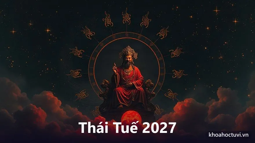 Vòng Thái Tuế năm Đinh Mùi 2027 — tuổi Ngọ lục hợp thái tuế, ngồi cung Trực Phù
