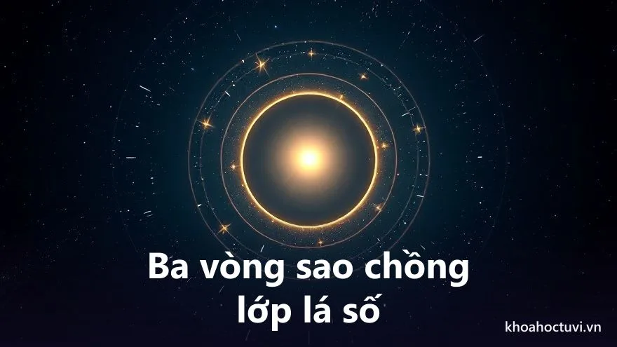 Ba vòng sao chồng lớp trên lá số: ba vòng tròn sao đồng tâm xoay quanh một điểm sáng