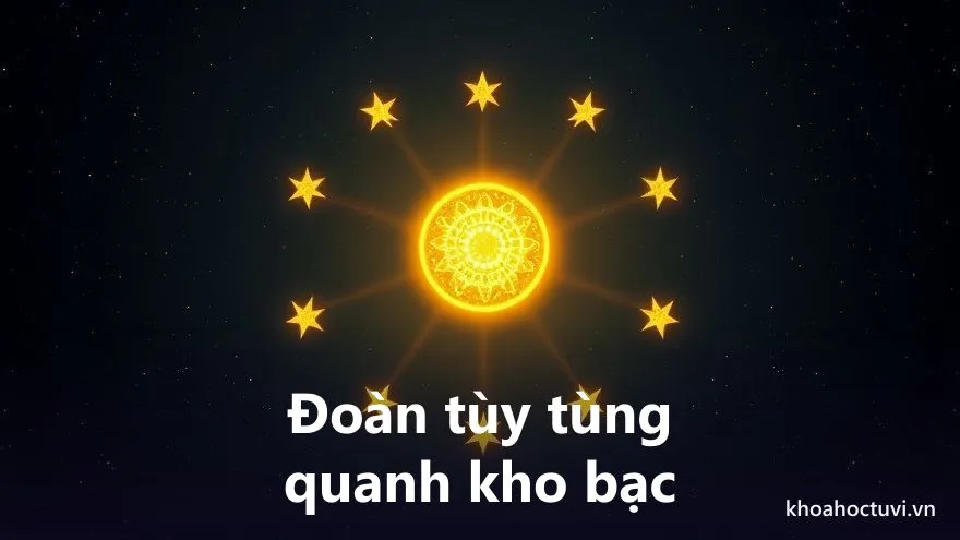 Vòng Lộc Tồn như đoàn tùy tùng: kho lộc vàng ở giữa được mười hai sao nhỏ vây quanh