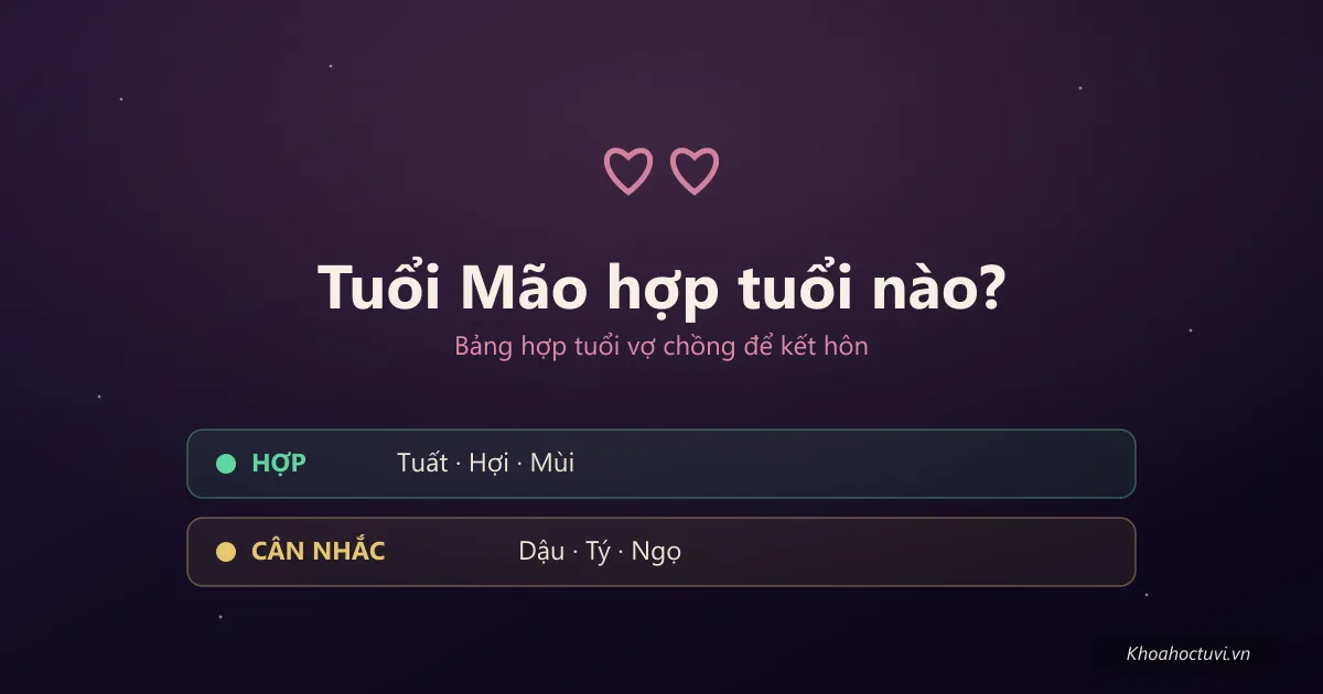 Tuổi Mão Hợp Tuổi Nào Để Kết Hôn? Bảng Hợp Tuổi Vợ Chồng Chi Tiết