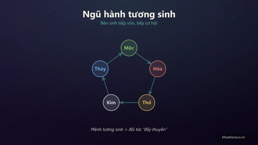 Ngũ hành tương sinh trong hợp tác: bên sinh tiếp vốn, tiếp cơ hội