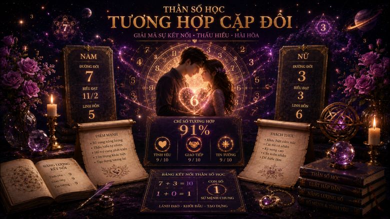 Cách xem số chủ đạo hợp nhau của cặp đôi